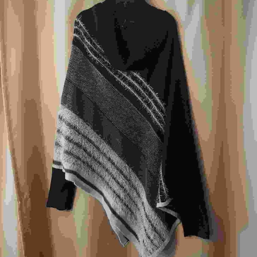 Black poncho sweater